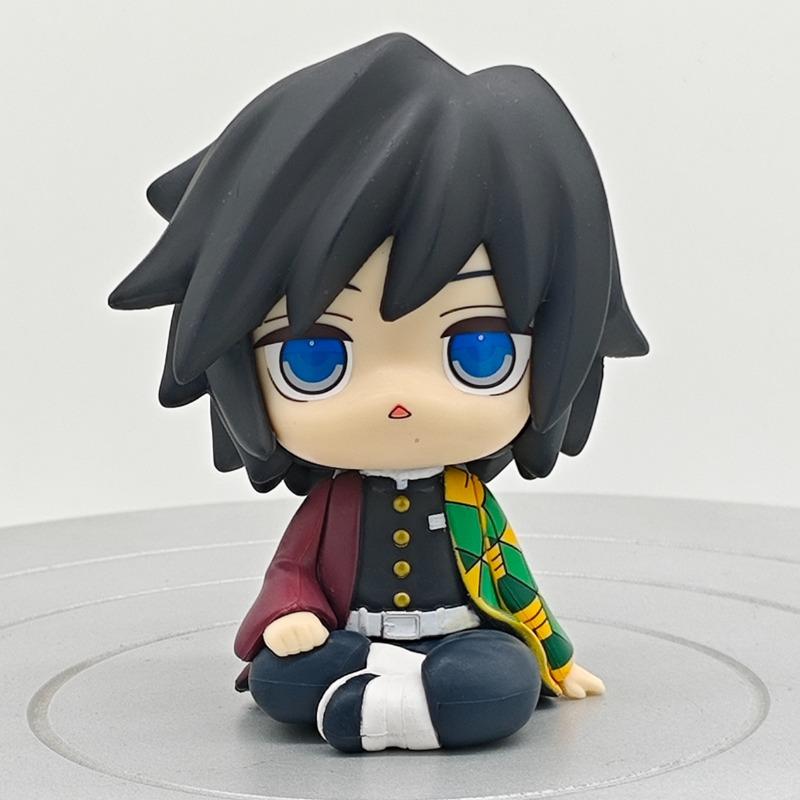 Inosuke Tanjiro Shinobu Giyu Zenitsu Muichiro Chibi Sitting Figure Demon Slayer Kimetsu No Yaiba PVC Anime Model Cute Toys Gifts