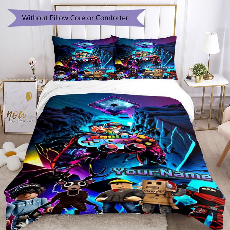 Roblox 77 Customize your name Bedding Set Breathable Duvet Cover with Pillowcases Home Decoration Birthday Gift