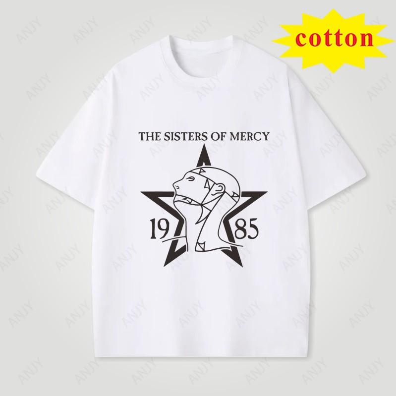 The Sisters Of Mercy Punk Gothic Rock Band Unisexs And Unisexs Tshirts Short Sleeved Oneck Streetwear Cotton Tshirt