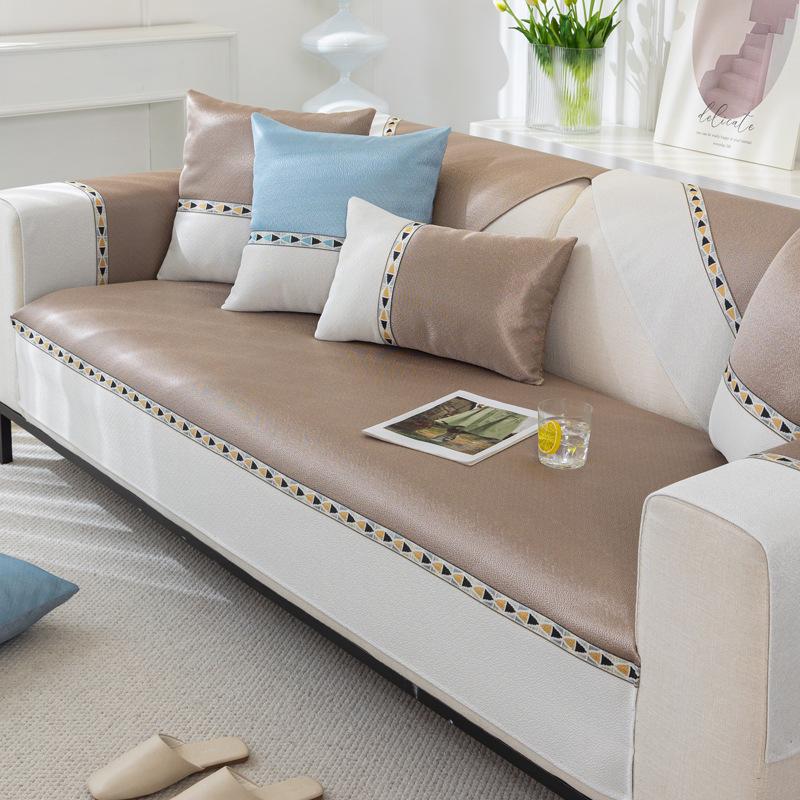 Ice Silk Sofa Cushion Summer Non -Slip Summer Mat Seat Cushion New Simple Modern Sofa Cover Backrest Cover Towel