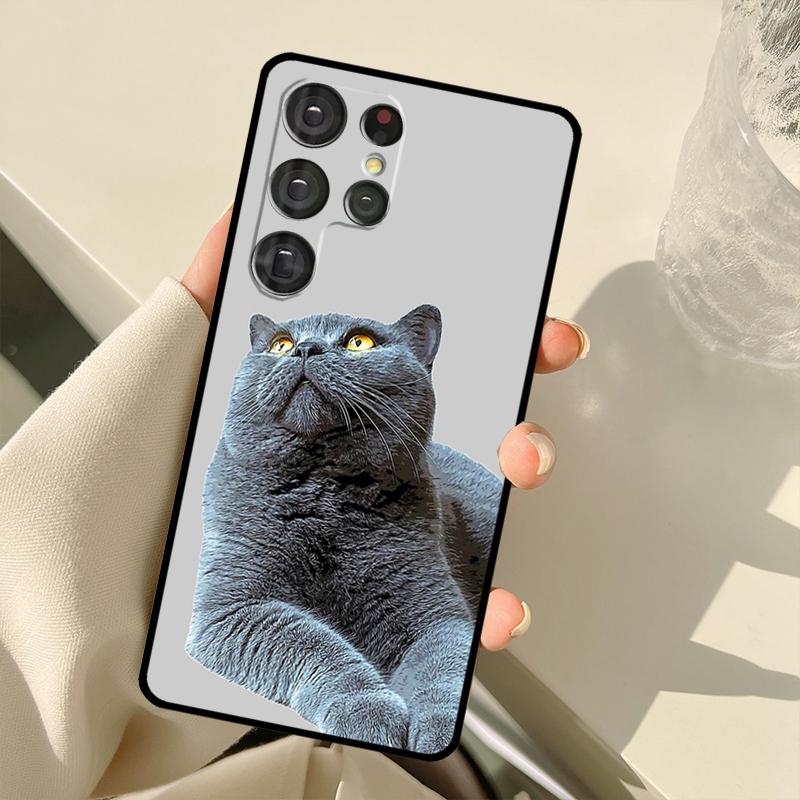 Чехол для телефона Samsung Galaxy с изображением британской короткошерстной кошки S24 Ultra S21 S22 S23 S25 Ultra S9 S10 Plus S20 FE S25 FE Задняя крышка