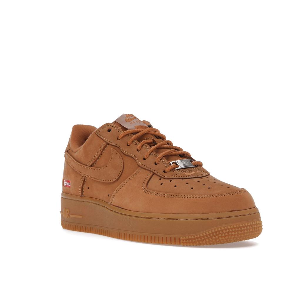 Nike Supreme X Air Force 1 Low SP Box Logo - Wheat Unisex Sneakers Tan Flax Gum-Light-Brown DN1555-200