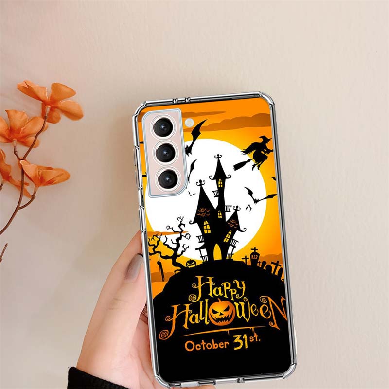 Pumpkin Halloween in Autumn Phone Case For Samsung S24 FE Galaxy S22 Ultra S25 Edge S21 S23 FE S20 Plus Cover Shell Coque Clear