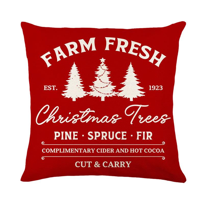 Рождественская наволочка Декоративная льняная с принтом для крыльца, двора, дивана, домашнего декора, наволочка