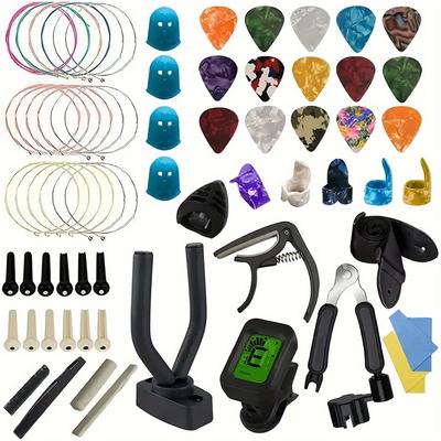 60/65/66 предметов Ultimate Guitar Accessories Kit: Набор из 60/65/66 предметов для акустических гитаристов и начинающих