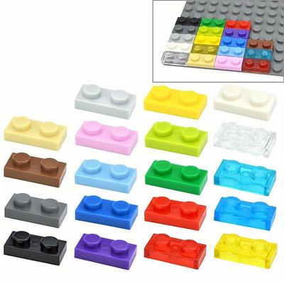 1x2 Точки 100 ШТ. Цветные Обучающие Креативные совместимые 3023 Размер MOC Строительные блоки Тонкие Фигурки Кирпичики Игрушки для Детей
