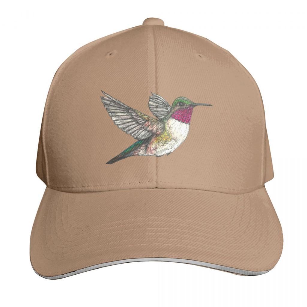Ruby Throated Hummingbird Baseball Cap sun hat black Mountaineering beach hat Hats For Unisex Womens