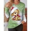 Women's Sweatshirt 3D Print Christmas Theme Kawaii Graphics Long Sleeve T-shirt Casual Loose Fit Crew Neck Tees Long Sleeve Tops