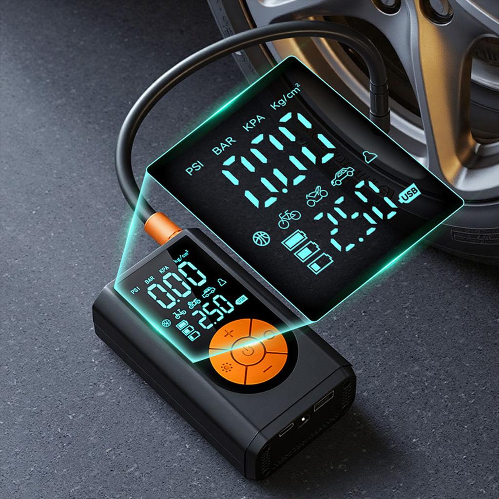 SINGARO Tire Inflator Portable Compressor Cordless, 150 PSI Car Tires , Bike With LED Light, Digital Display S For Car, Motorcycle, B