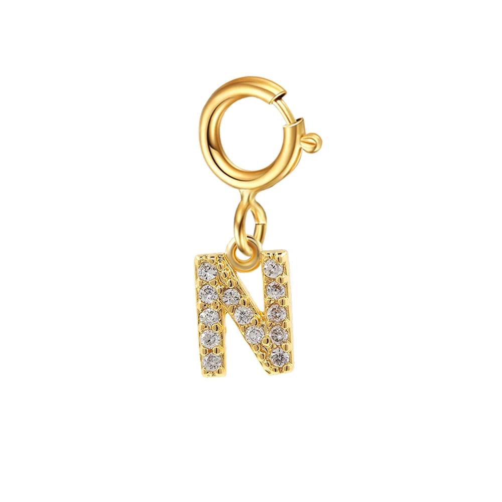 Подвеска с первой буквой алфавита, шармы с буквами из циркония для изготовления циркониевого ожерелья, серег, брелока из циркония, DIY аксессуары