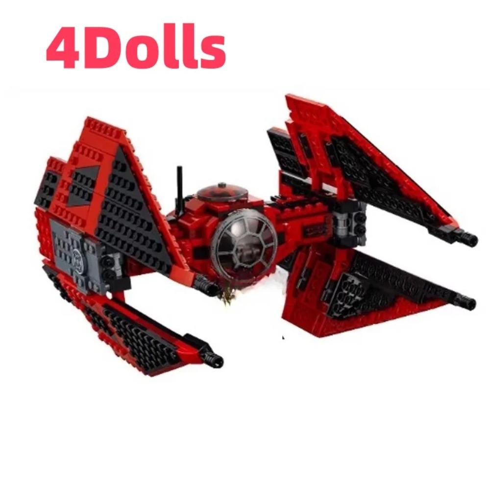 Новый красный космический истребитель MOC, модель, конструктор, выставочный экземпляр, детский подарок на праздник для мальчика