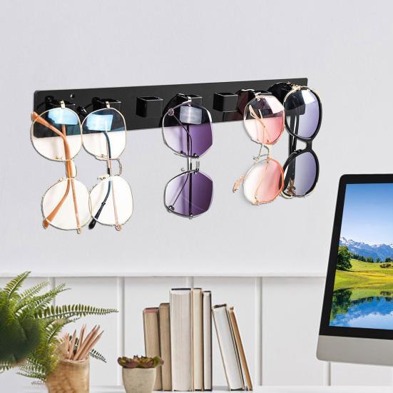 Настенный держатель для очков, органайзер для солнцезащитных очков, простая установка, экономящая место прозрачная акриловая стойка для хранения солнцезащитных очков