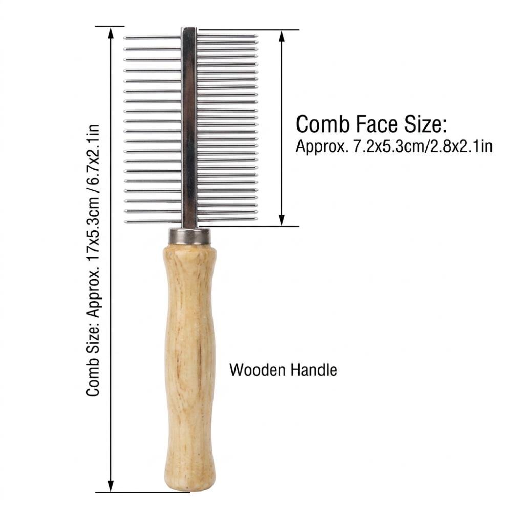 Metal Teeth Double Sided Pet Comb Dual Tooth Cat Hair Comb Daily Coat Brushing