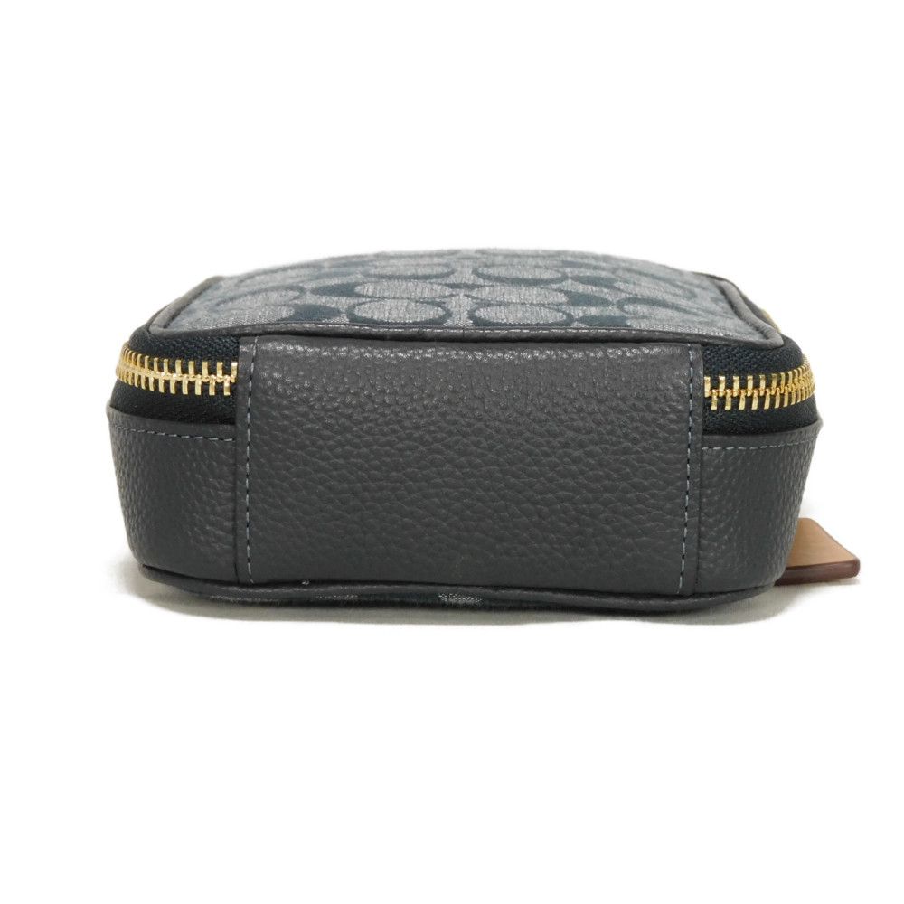 Used 9726 Stanton Crossbody Bag C8235 7921, Excellent Condition, Denim and Pebble Leather, All-Over Print Signature