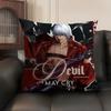 The DDevil May Cry Cushion Cover Natural Linen Organic Fabric DoubleSided Printing Sofa Home Decor Gift Pillow Case
