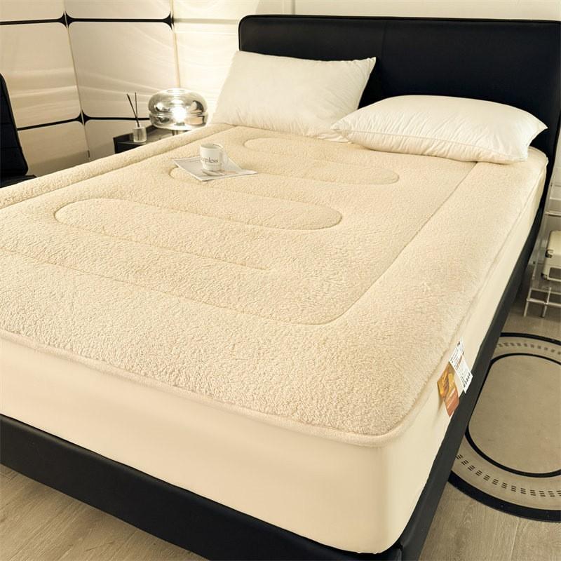 Новый матрас из овечьей шерсти цельный зимний матрас из молочной шерсти чехол утолщенный коралловый флис чехол для матраса студенческое общежитие