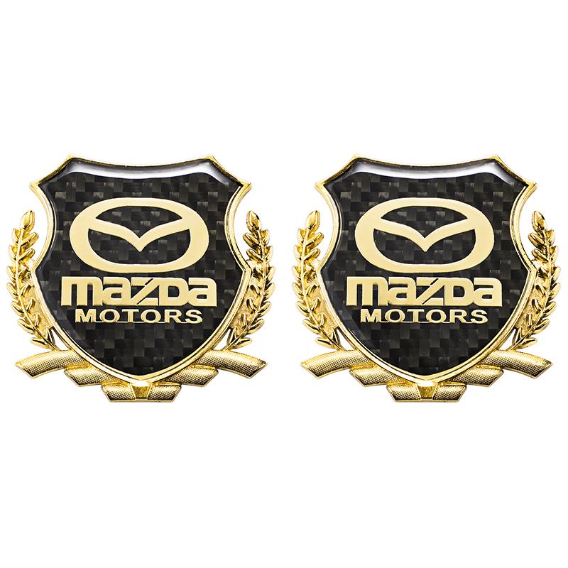 2Pcs Mazda Metal Car Stickers Emblem Mark Auto Accessories For MazdaSpeed 2 3 5 6 Atenza CX80 CX70 CX90 CX3 CX5 CX8 MX30 CX60
