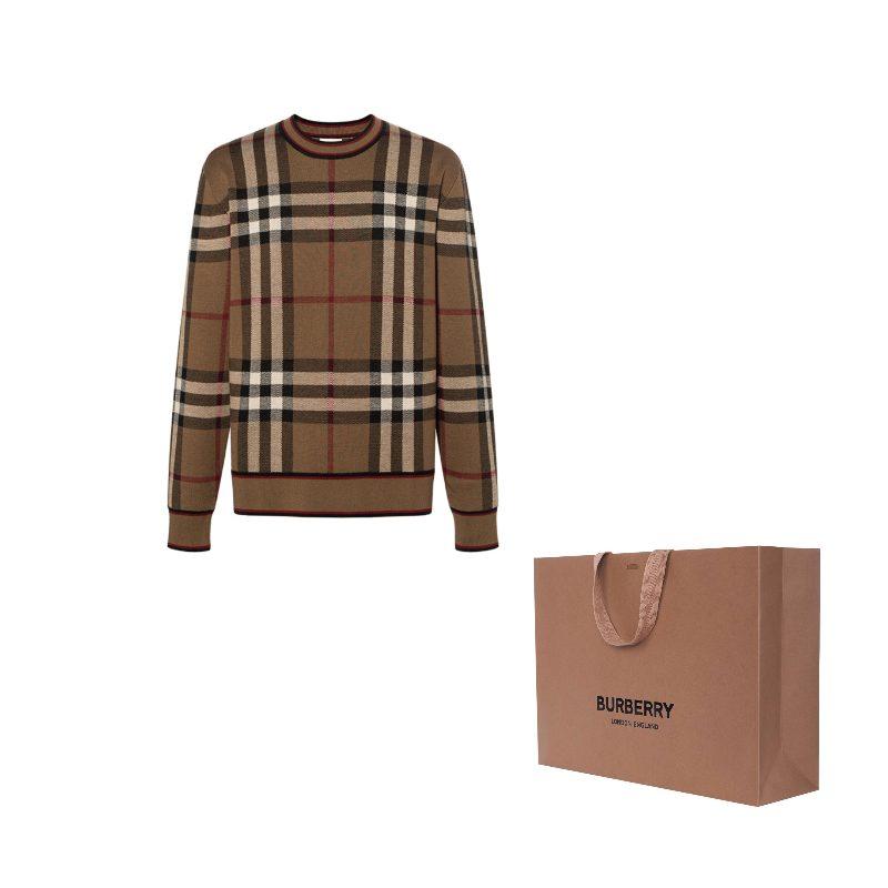 Burberry Мужской свитер в клетку Naylor Коричневый 80366031