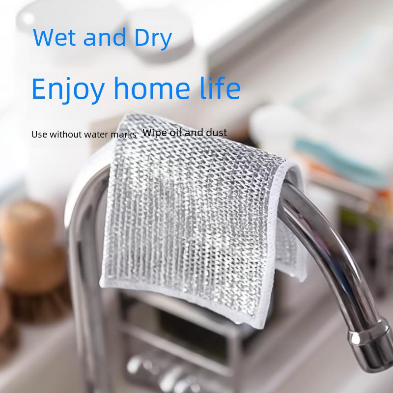 Двусторонняя сетчатая салфетка для мытья посуды Silver Silk — безмасляное, легкоочищаемое, прочное и износостойкое чистящее средство для кухни