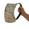 Handcrafted Viking Drinking Horn Mug – Large Ale Tankard, Authentic Craftsmanship