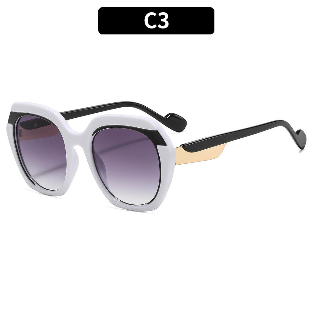 European and American new large-frame personalized color matching sunscreen advanced sunglasses elegant simple and versatile street sunglasses women