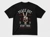 Футболка с графическим принтом "Peace Out Skull" Винтажная Байкерская Рок Уличная Одежда
