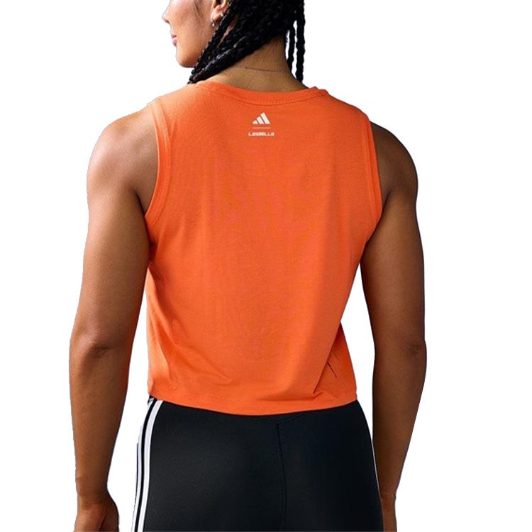 Adidas X Серия майок Les Mills Удобный пуловер с круглым вырезом С надписью Без рукавов Спортивный жилет Женские топы KT6899