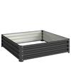 Garden Bed, Planter Box with Steel Housing, Grey, 120 x 120 x 30 cm