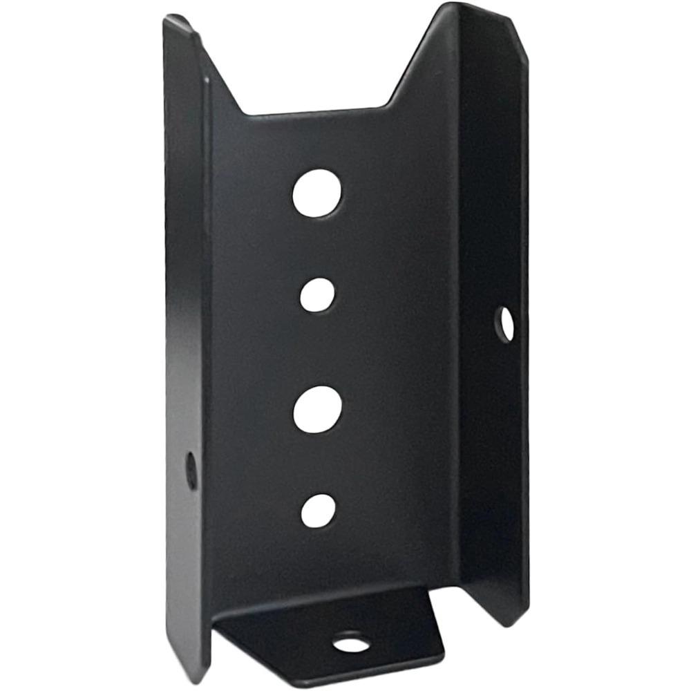 4Pack 2x4 Deck Railing Brackets, 18-Gauge Steel Black Powder Coated Fence Rail Connectors for Wood Post, Indoor Outdoor Use, Screws Not Included