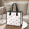 Cute Strawberry Pattern Tote Bag Casual Large Capacity Shopping Handbag For Women Daily Use