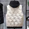Мужские зимние куртки без рукавов с капюшоном, новая мода, осенний жилет на молнии, холодный жилет в корейском стиле, мужская верхняя одежда с вышивкой