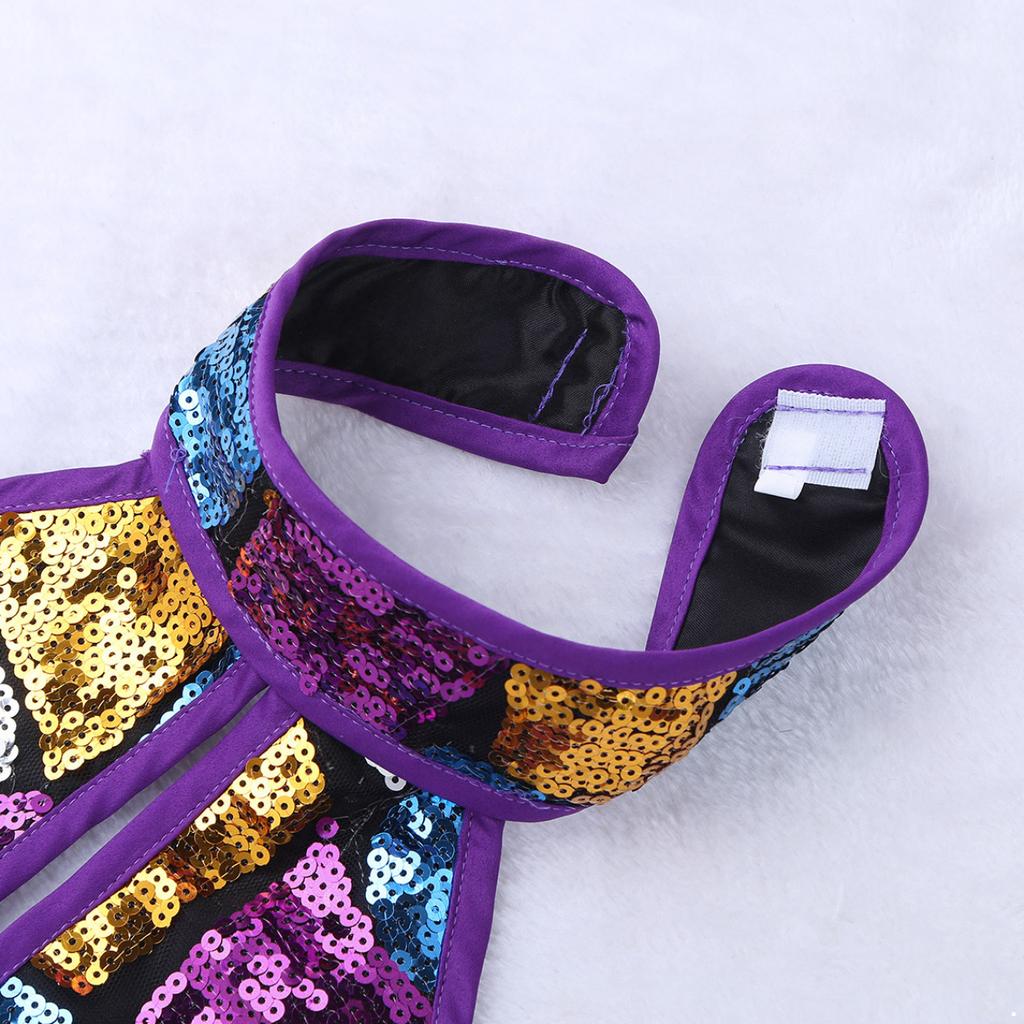 Kids Girls Sequins Ballet Tutu Dress Set Halter Ballroom Lyrical Jazz Dance Costumes Stage Performance Dancing Skirt Outfit