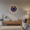 Silent Wall Clock 2D Flat Electronic Color Clock Retro Wooden Alarm Clock  Home and Office Dcor