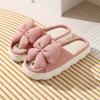 Butterfly Knot Linen Slippers for Women, Summer Home, Anti Slip, Daily Breathable, with A Sense of Stepping On Poop, Indoor Thick Sole