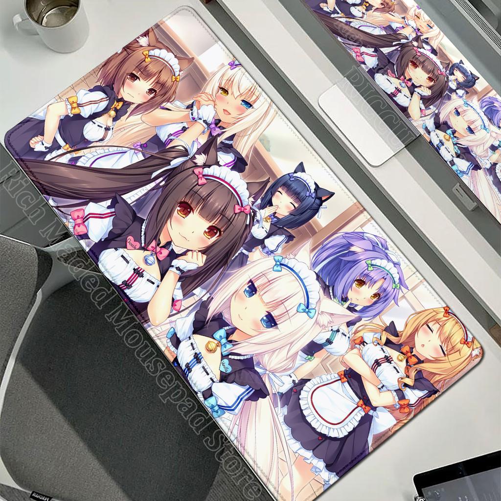 XXL Игровой Компьютерный Стол Коврик Мыши Nekopara Коврик для Мыши Милая Аниме Девушка Коврик для Мыши Ковер Офисный Ноутбук Коврик для Мыши Настольный Коврик 900x400