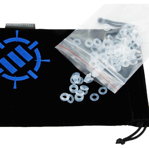 ENHANCE O Rings Mechanical Keyboard Dampener - Quiet Switch Dampeners Kit 50A Clear (140pcs), Keycap Puller, Keyboard Brush, Cloth and Accessory Bag