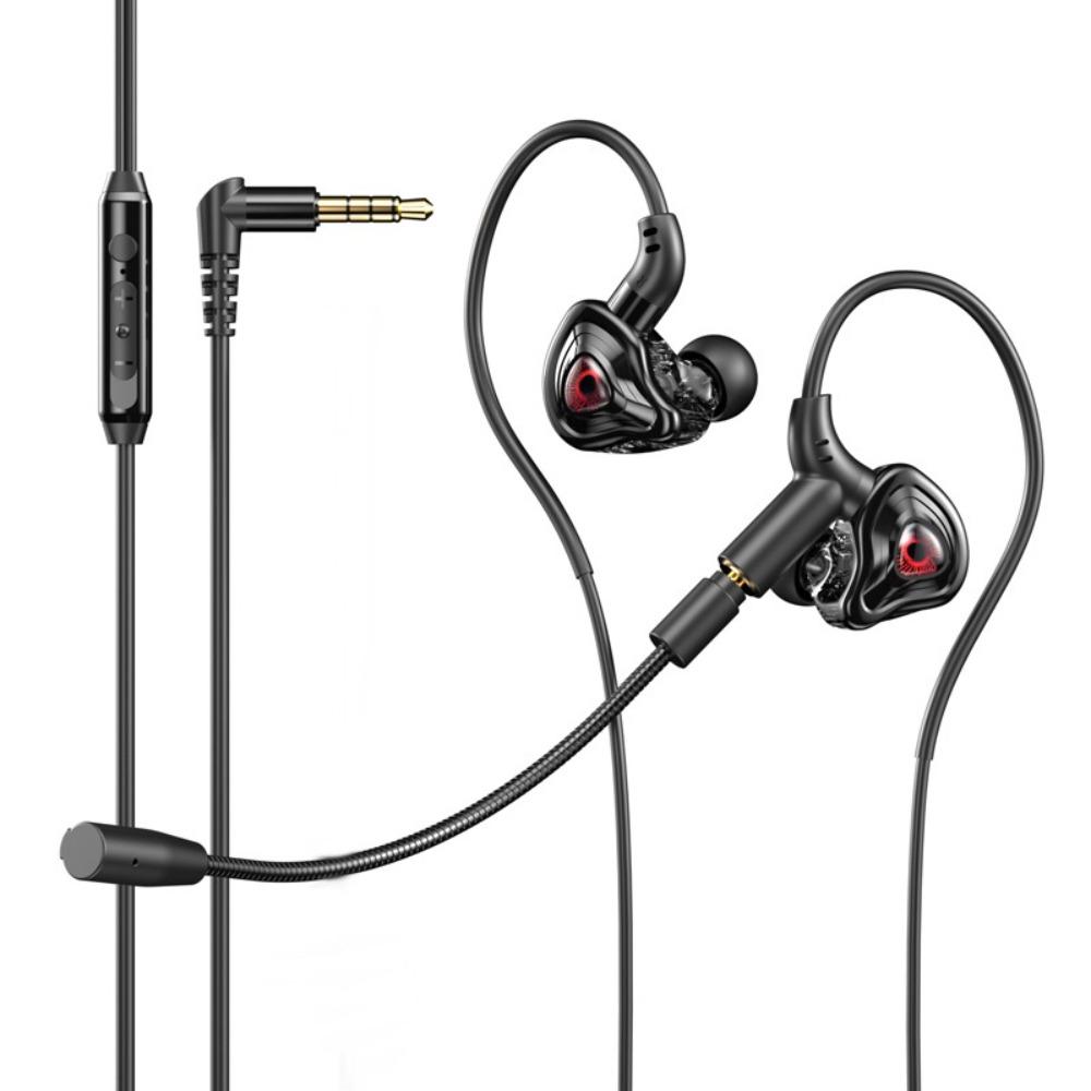 Dual Mic Wired Headset in-Ear Earpiece Headset Stereo Wired Earbuds Wired Earphone  Listen To Music
