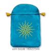 [A1494] - Turquoise 'Sun' Satin Tarot Pouch - 22x16 Cm