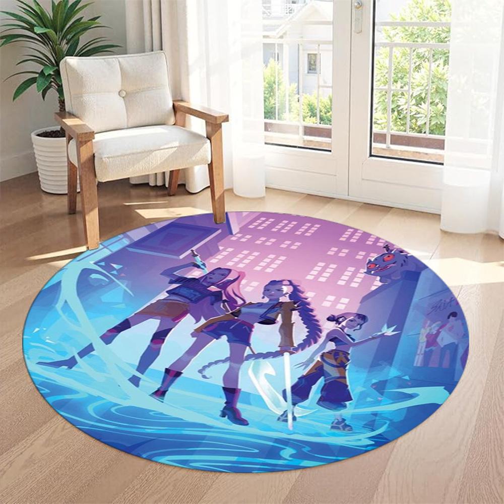 K-pop Round Area Rug Suitable for Foyer Dormitory Playrooms Dining Room Antislip Round Carpet Office home decor Best for Christmas