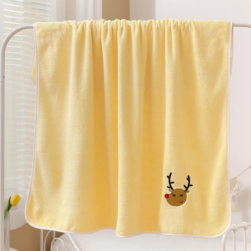 Детское быстросохнущее, впитывающее воду, толстое коралловое флисовое одеяло и банное полотенце с вышивкой - большое, не линяет.