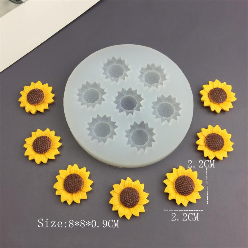 Sunflower Daisy Silicone Mold Fondant Cake Border Decorating Tool DIY Chocolate Gumpaste Resin Clay Mold Baking Tool