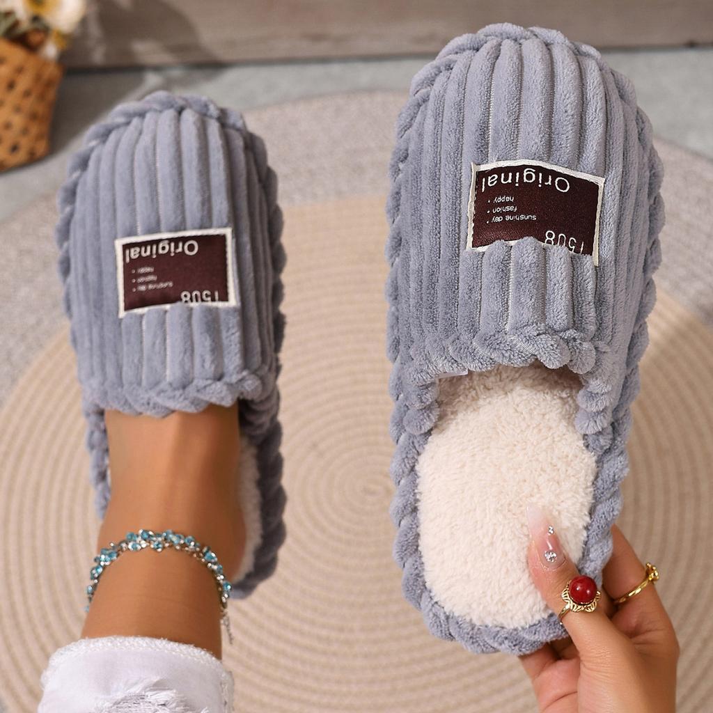 Fashion 2025 New Women Cotton Slippers Fashion Indoor Slides Women Home Warm Fuzzy Shoes Lightweight Casual Slippers Zapatos De Mujer