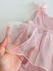 Летний детский комбинезон: Розовое сетчатое платье принцессы со сладким бантом для новорожденных девочек
