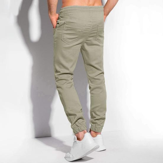 Мужские спортивные брюки с карманами, однотонные спортивные брюки с резинкой на щиколотке, брюки с эластичной резинкой на талии