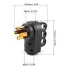 QWORK Nema 14-50P 50 Amp Male RV Replacement Plug, 2 Pack 125/250V Power Assembly Plug With Handle For Camper Trailer
