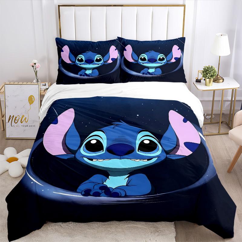 Stitch Space Adventure Print 3Pcs Bedding Setduvet Cover With 2 Bedropillowcase Home Birthday Gift