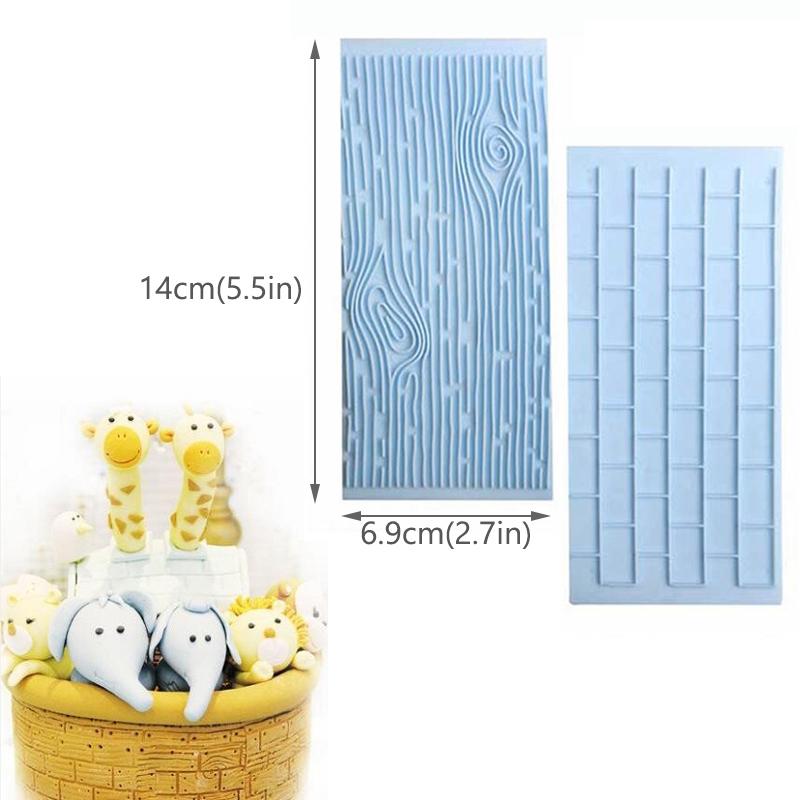 2Pcs/Set Texture Silicone Cake Mold Tree Bark Brick Wall Silicone Mould Fondant Cake Decorating Tool ARI