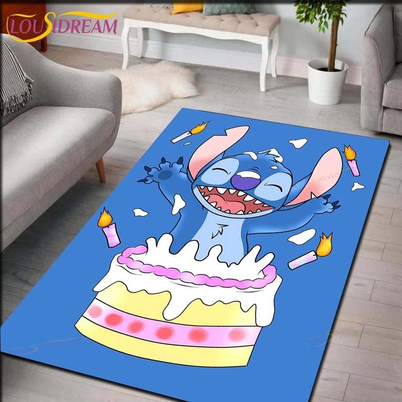 Мультяшный Аниме Стич Ковер для Гостиной Фигурка Напольные Коврики для Спальни Детский Игровой Ковер Кухня Ванная Нескользящий Коврик