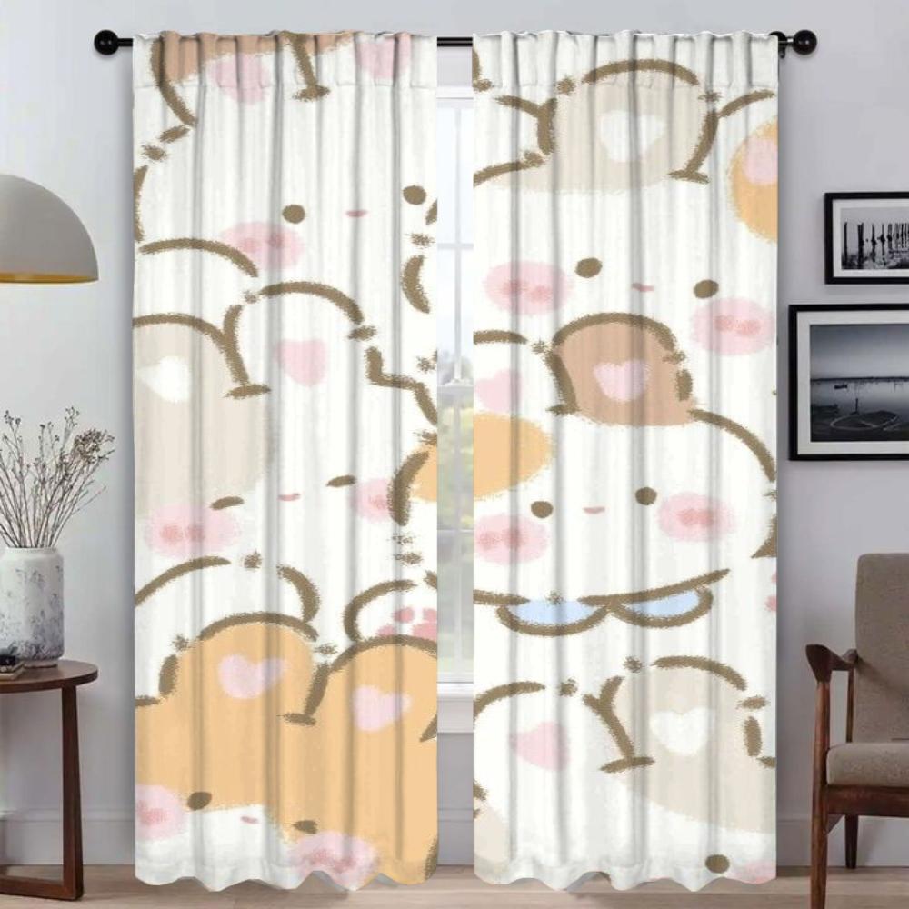 Blackout Curtains 2 Pieces Cut Cartoon Animal Home Interior Curtains for Camera Tulle for Bedroom Shades Partition Curtain Room