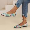 Fashion High Quality Fashionable Mixed Color Printed Women's Flat Shoe Spring and Autumn Pointed Toe Casual Ballet Slip-on Low-top Shoes